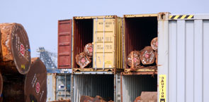 container with logs
