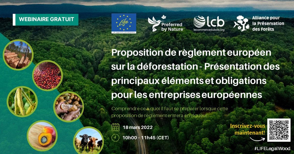 Communiqué de presse : Webinaire sur la proposition de l'UE pour un règlement sur les produits sans déforestation