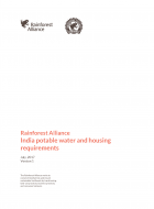 Rainforest Alliance - India potable water and housing requirements