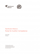 Rainforest Alliance Rules for Auditor Competence