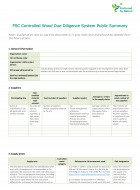 FSC Controlled Wood Due Diligence System Summary Template