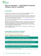 Policy of Association – Sustainability Framework  indicators used for compliance